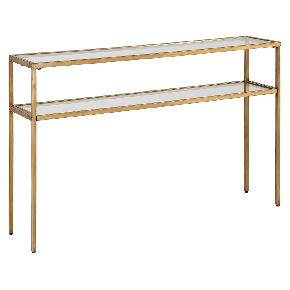 Isoverde 30 in. Iron and Glass Console Table