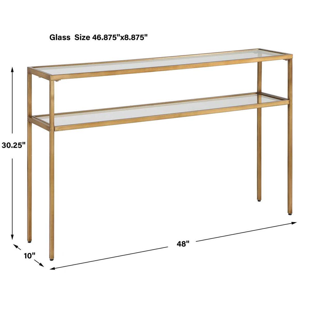 Isoverde 30 in. Iron and Glass Console Table