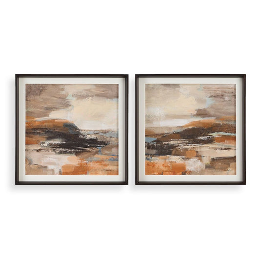 Abstract Sienna 35 in. Frame Prints - Set of 2