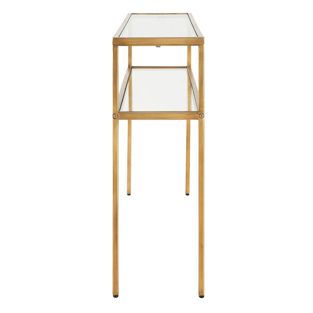 Isoverde 30 in. Iron and Glass Console Table