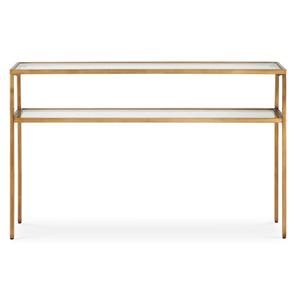 Isoverde 30 in. Iron and Glass Console Table